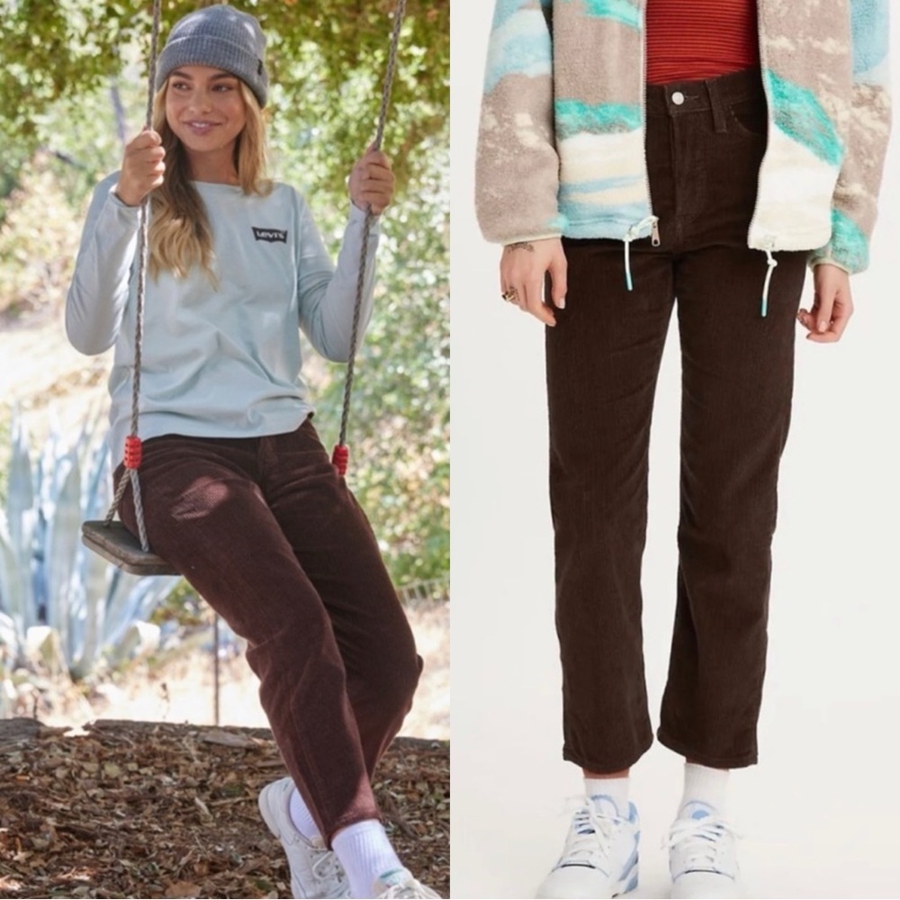 LEVI’S Wedgie Straight Corduroy Black Pants